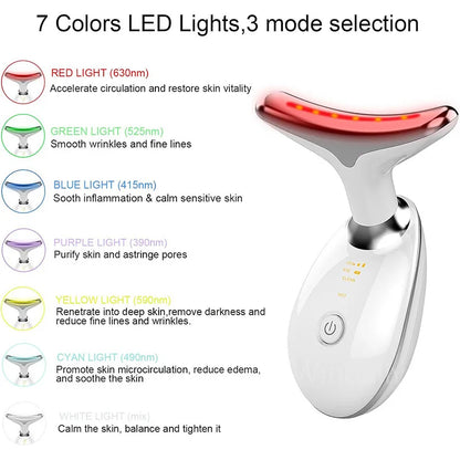 7 Colors anti Wrinkle Facial Massager Neck Face Beauty Device Skin Tighten Facial Lift Device Reduce Double Chin Skin Care Tool