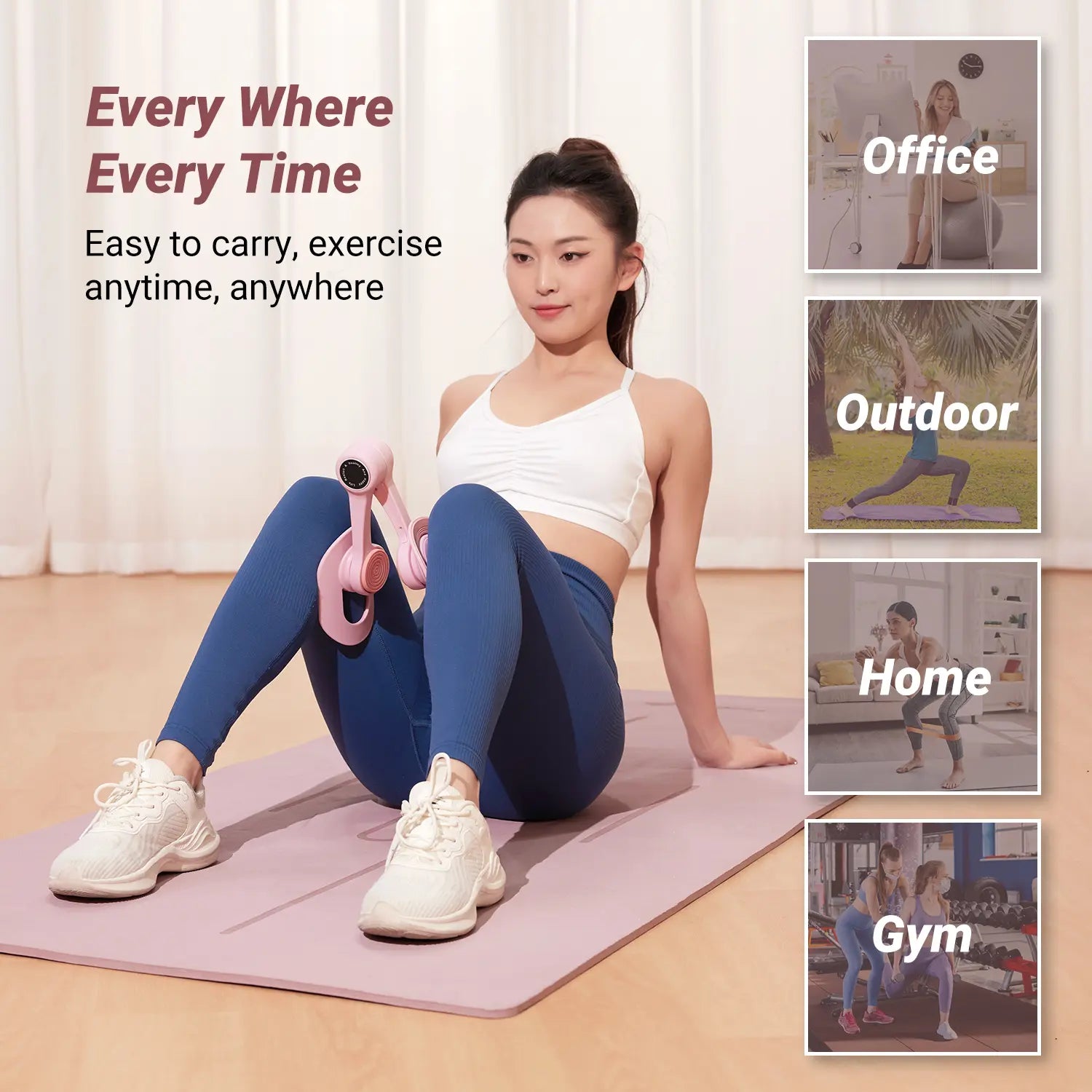 Merach Thigh Trainer Home Fitness Equipment for Inner Thigh, Legs, Arms, Arm Trimmers Optional Versions: Standard, Strap, Smart Counter Blue